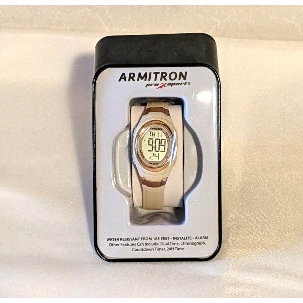 Armitron Pro Watch Sport Water Resistant to 165 ft Alarm Duel Time